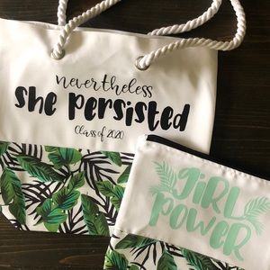 🌱Set of GIRL POWER Tote and Accessory Bag🌿
